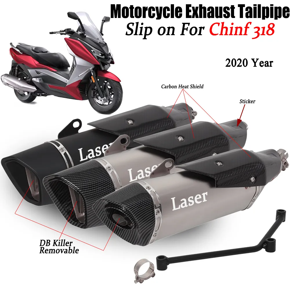 Slip-on-For-Chinf318-Chinf-318-2020-Motorcycle-Exhaust-Escape-Moto-Muffler-Tailpipe-DB-Killer-Removable.webp Slip on For Chinf318 Chinf 318 2020 Motorcycle Exhaust Escape Moto Muffler Tailpipe DB Killer Removable Carbon Fiber HeatGuard - Image 1